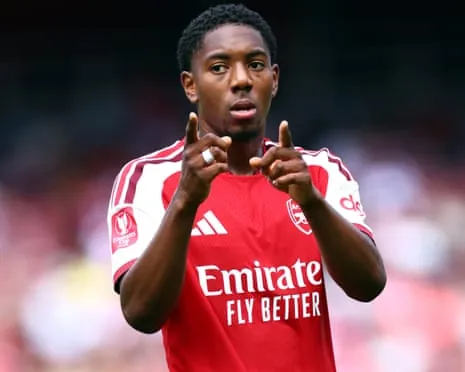 Myles Lewis-Skelly in pre-season action for Arsenal