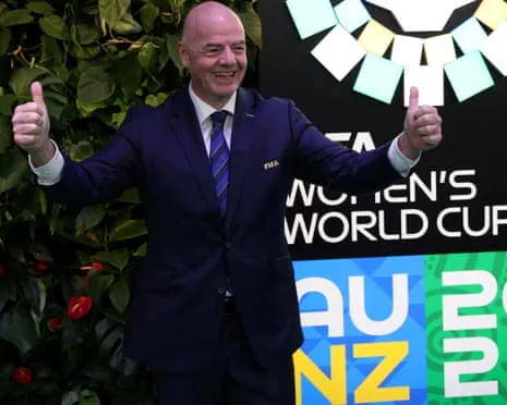 Fifa president Gianni Infantino at the Women's World Cup draw ahead of the 2023 tournament in Australia and New Zealand