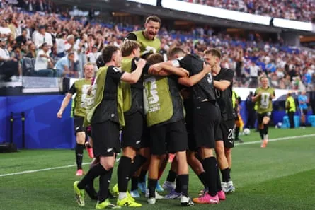 New Zealand celebrate a goal against Iran at the World Cup